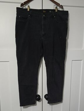 Lee Men's Slim Straight Black Jeans 42x30